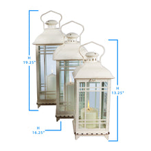 Load image into Gallery viewer, Traditional Ivory Metal Lanterns (Set of 3) – Elegant Home Décor