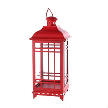 Load image into Gallery viewer, Red Metal Lanterns – Set of 3 (14", 17", 20")