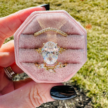 Load image into Gallery viewer, cubic zirconia ring trio in pink gift box