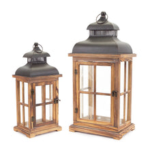 Load image into Gallery viewer, Rustic Wood & Metal Lanterns