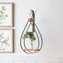Load image into Gallery viewer, Hanging Bottle Vase in Teardrop Frame