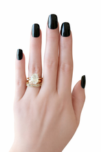 Load image into Gallery viewer, Christina Oval 3 Piece Ring Set – Gold Plated Oval Cut Cubic Zirconia Stacking Rings | Gift Jewelry for Her