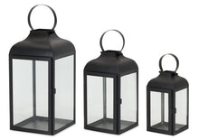 Load image into Gallery viewer, Modern Black Metal Lantern Set (3-Piece) – Elegant Indoor &82 Outdoor Decor