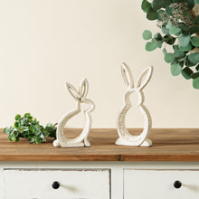Load image into Gallery viewer, Bunny Outline Décor (Set of 2) – Rustic Spring Accent