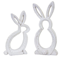 Load image into Gallery viewer, Bunny Outline Décor (Set of 2) – Rustic Spring Accent