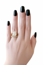 Load image into Gallery viewer, Christina Oval 3 Piece Ring Set – Gold Plated Oval Cut Cubic Zirconia Stacking Rings | Gift Jewelry for Her