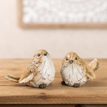 Load image into Gallery viewer, Carved Leaf Bird Figurines (Set of 2) – Rustic Nature-Inspired Décor