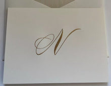 Load image into Gallery viewer, Elegant Gold Initial Note Cards