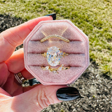 Load image into Gallery viewer, cubic zirconia ring trio in pink gift box
