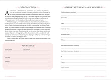 Load image into Gallery viewer, Wedding planning checklist with sections for introduction, important names and numbers, and basic details.