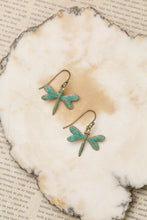 Load image into Gallery viewer, rustic creek antique brass dangle earrings 1 inch