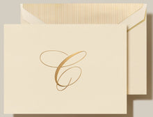 Load image into Gallery viewer, Elegant Gold Initial Note Cards