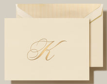 Load image into Gallery viewer, Elegant Gold Initial Note Cards
