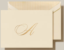 Load image into Gallery viewer, Elegant Gold Initial Note Cards
