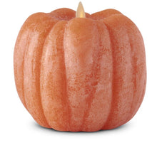 Load image into Gallery viewer, Luminara pumpkin flameless candle with realistic moving flame, 5.25x4.5 inch orange wax pumpkin