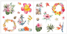Load image into Gallery viewer, Beach & tropical flowers, anchor, seashells, starfish stickers