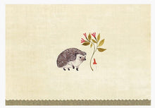 Load image into Gallery viewer, Boxed set of 14 hedgehog-themed note cards and 15 matching envelopes with floral design