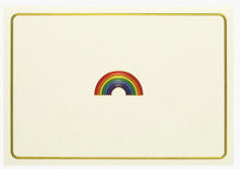 Load image into Gallery viewer, Embossed rainbow note card with gold foil accents and linen finish