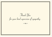 Load image into Gallery viewer, Sympathy thank you card with elegant black script and gloss accents
