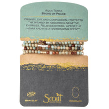 Load image into Gallery viewer, Aqua Terra Stone Wrap โ Bracelet & Necklace in One