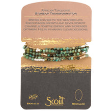 Load image into Gallery viewer, Convertible Bracelet Necklace – African Turquoise for Transformation & Growth