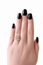 Load image into Gallery viewer, Everleigh Luxe 3 Piece Ring Set – Gold Plated Crystal Solitaire &amp; Stacking Rings | Gift Jewelry for Her
