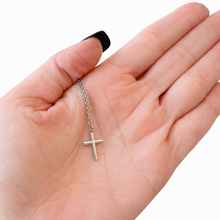 Load image into Gallery viewer, silver-dipped cross pendant on 18-inch chain
