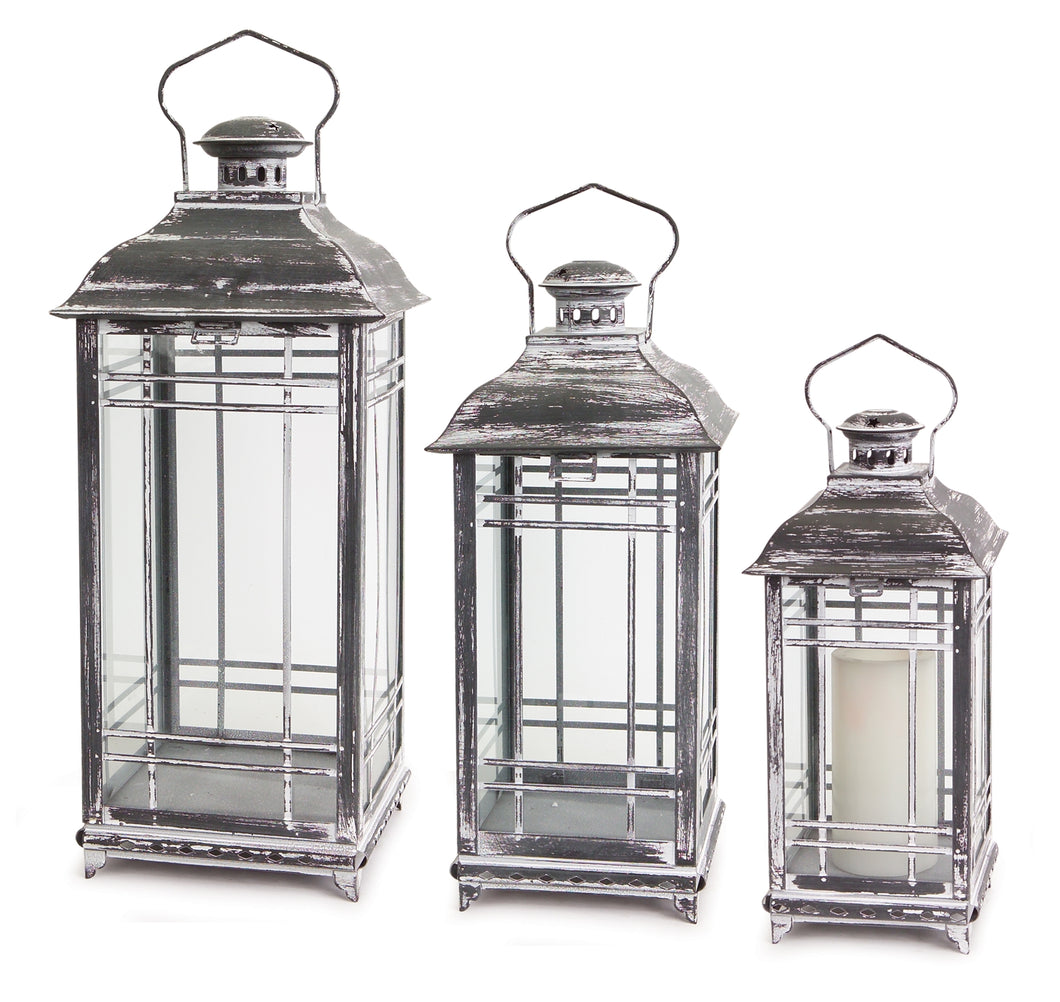 Traditional Grey Metal Lanterns