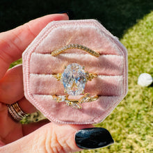 Load image into Gallery viewer, cubic zirconia ring trio in pink gift box
