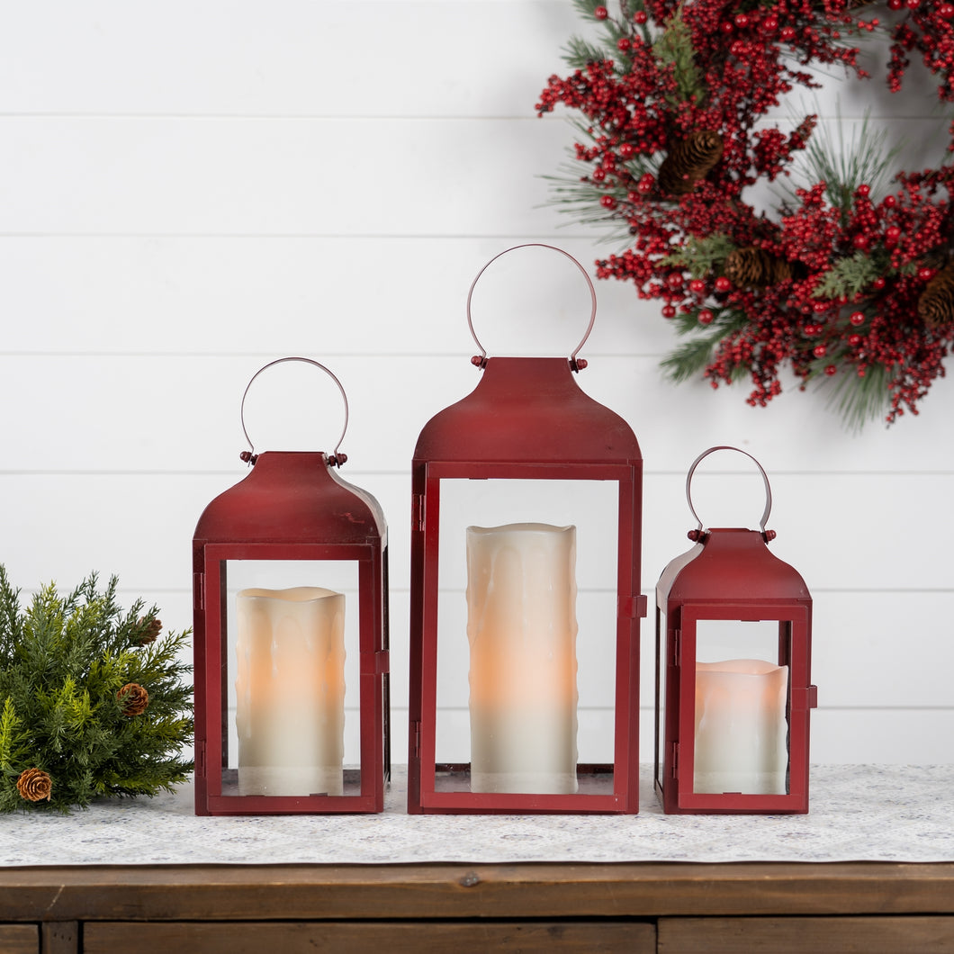 Modern Red Metal Lanterns
