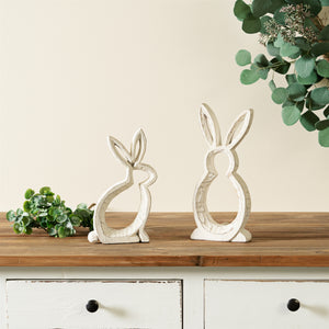 Bunny Outline Décor (Set of 2) – Rustic Spring Accent
