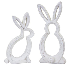 Bunny Outline Décor (Set of 2) – Rustic Spring Accent