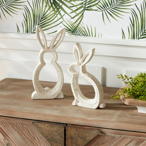 Bunny Outline Décor (Set of 2) – Rustic Spring Accent