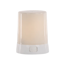 Load image into Gallery viewer, A white flameless LED candle with a remote control and USB charging port, designed to mimic the appearance of a real candle.
