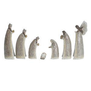 Set of nativity scene figures on a white background