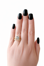 Load image into Gallery viewer, Everleigh Luxe 3 Piece Ring Set – Gold Plated Crystal Solitaire &amp; Stacking Rings | Gift Jewelry for Her
