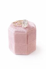 Load image into Gallery viewer, cubic zirconia ring trio in pink gift box

