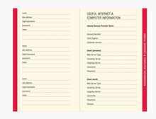 Load image into Gallery viewer, Password organizer showing alphabetical tabs for recording websites and logins
