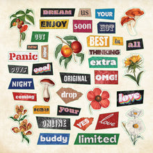 Load image into Gallery viewer, Collection of colorful stickers with various phrases and designs on a beige background
