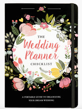 Load image into Gallery viewer, Floral wedding planner checklist notebook with gold foil cover
