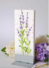 Load image into Gallery viewer, Hand-painted lavender flat candle decorative design
