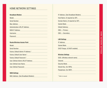 Load image into Gallery viewer, Home network settings form with various fields for configuring a broadband modem and router.
