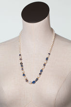 Load image into Gallery viewer, freshwater pearl kyanite necklace sterling silver artisan jewelry
