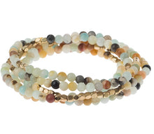 Load image into Gallery viewer, Amazonite Semi-Precious Stone Wrap Bracelet Necklace
