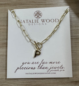 Toggle Initial Necklace by Natalie Wood Designs