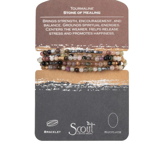 Stone of Healing Tourmaline Bracelet Necklace on Meaning Card