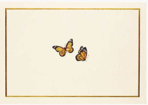 Monarch Butterflies Note Cards with gold foil and embossing