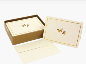 Boxed stationery set with 14 monarch butterfly cards and envelopes