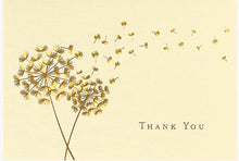 Load image into Gallery viewer, Dandelion Wishes Thank You Notes boxed stationery set with envelopes
