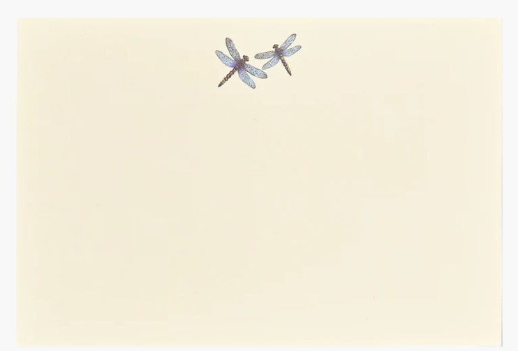 Elegant Blue Dragonflies Correspondence Cards – 25 Flat Note Cards with Lined Envelopes